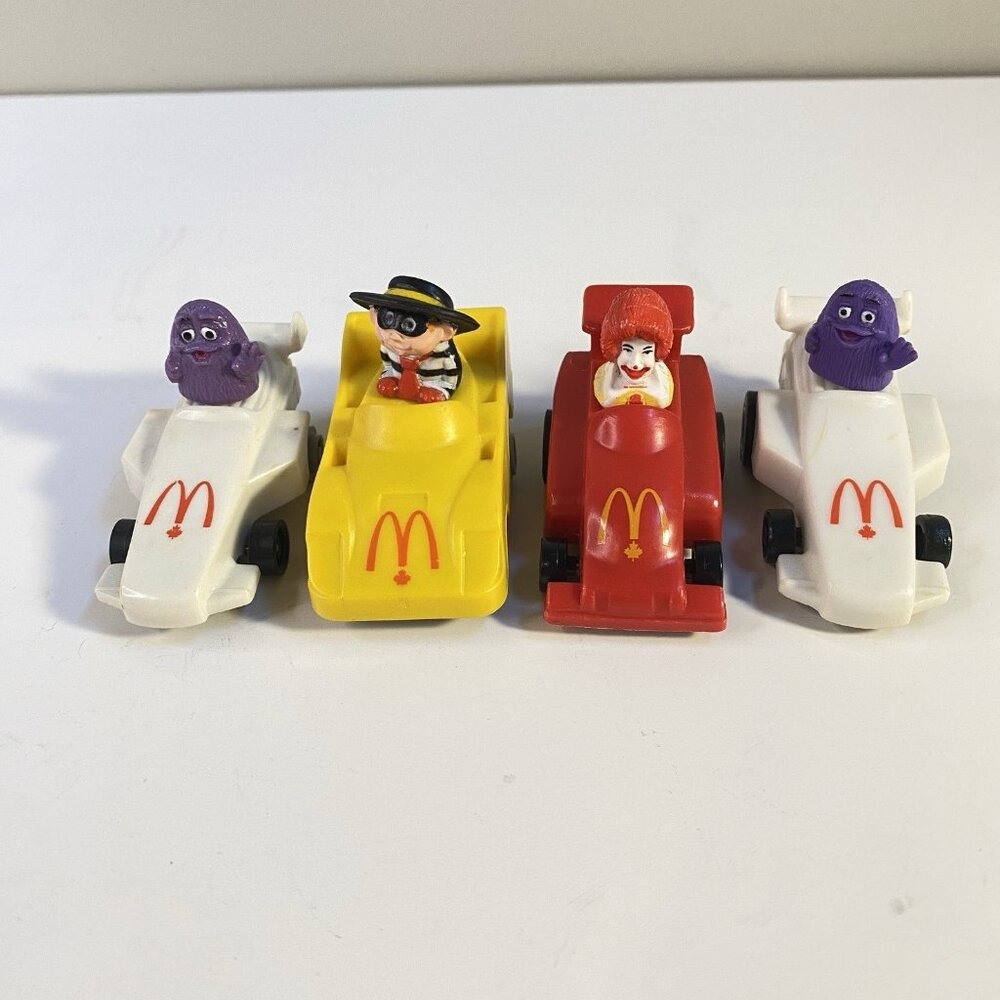 Vintage 1988 McDonald’s Race Car Set Ronald Grimace (2) and Hamburglar